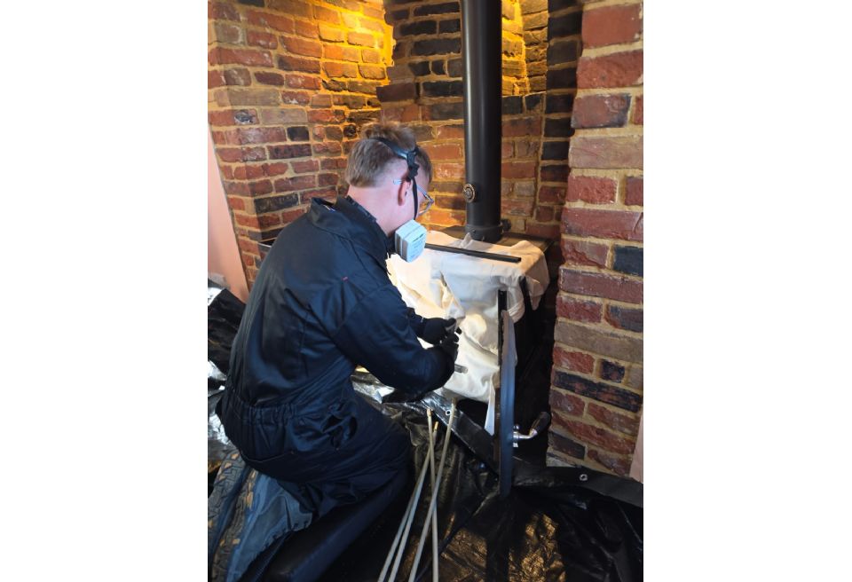 Chimney Sweeping of a Wood Burning Stove